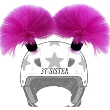 Fluffy Hair Decoration for Helmet with Suction Cup Reusable Design 2pcs Helmt Not Included