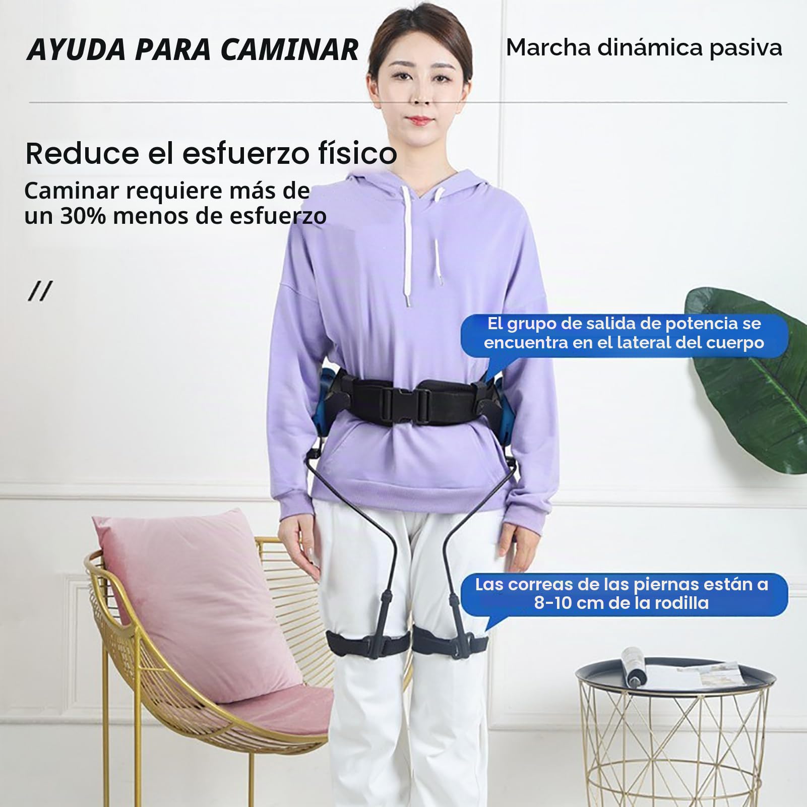 Exoesqueleto biónico de ayuda eléctrica, longitud/fuerza ajustable, refuerzo de exoesqueleto para senderismo, turismo, escalada de montaña y actividades al aire libre