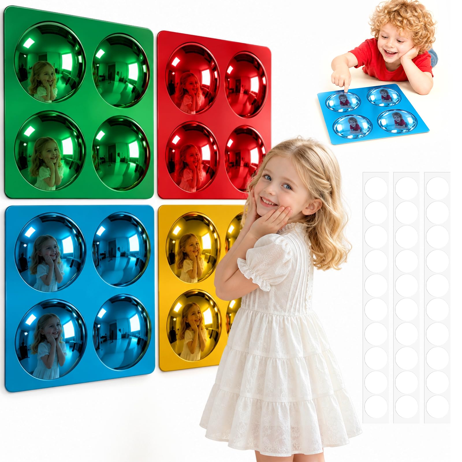 HUIJUTCHEN 4PCS Bubble Convex Mirror Panel 32 * 32cm Autism Sensory Equipment Sensory Toys for Autism Acrylic Bubble Mirror Toys for Kids for Classroom, Playroom & Montessori Space