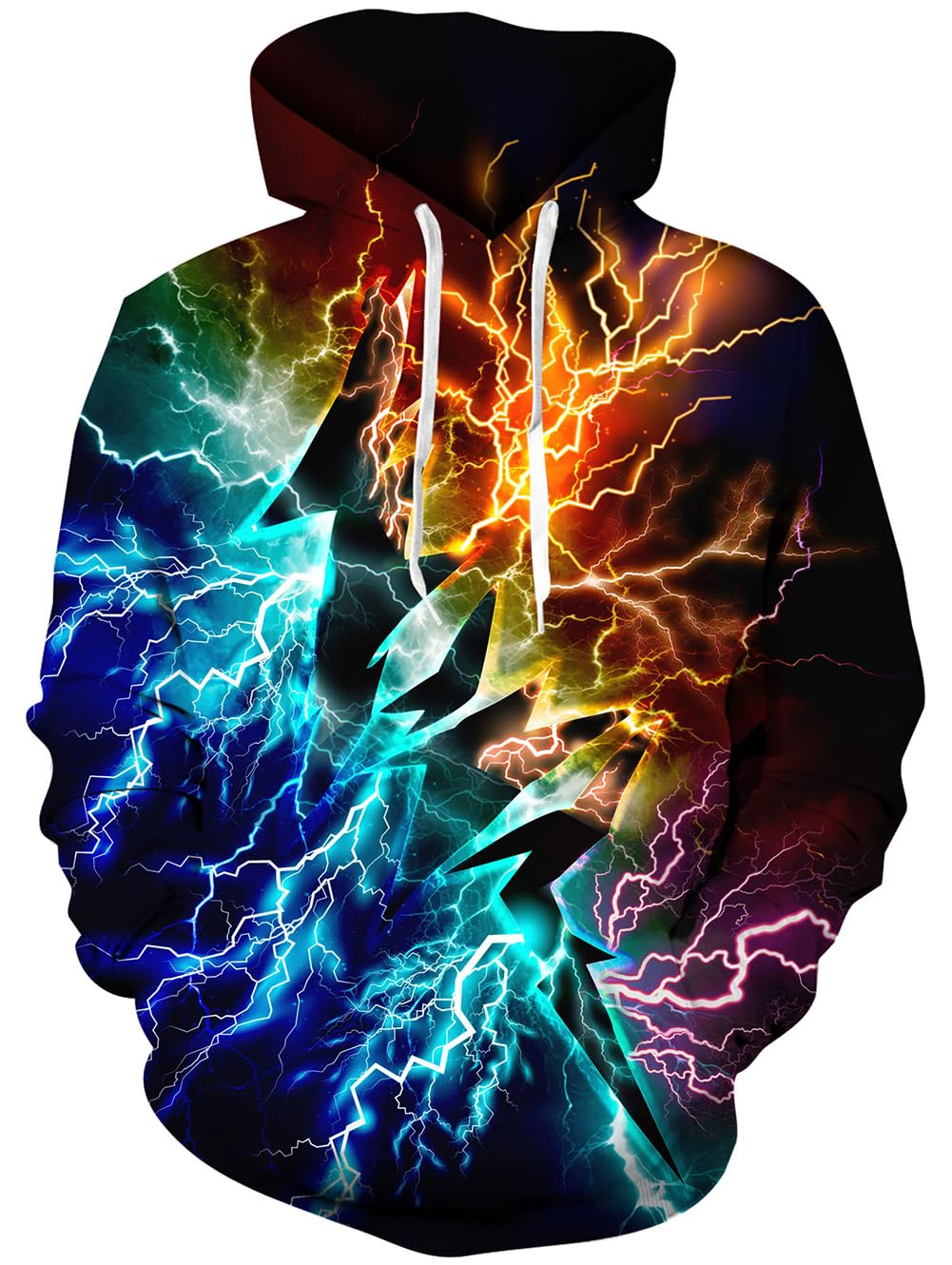 Hoodie Men Women Patchwork Fleece Pullover Sweatshirt Color Block Long Sleeve Breathable Sportswear Tops, S-4XL