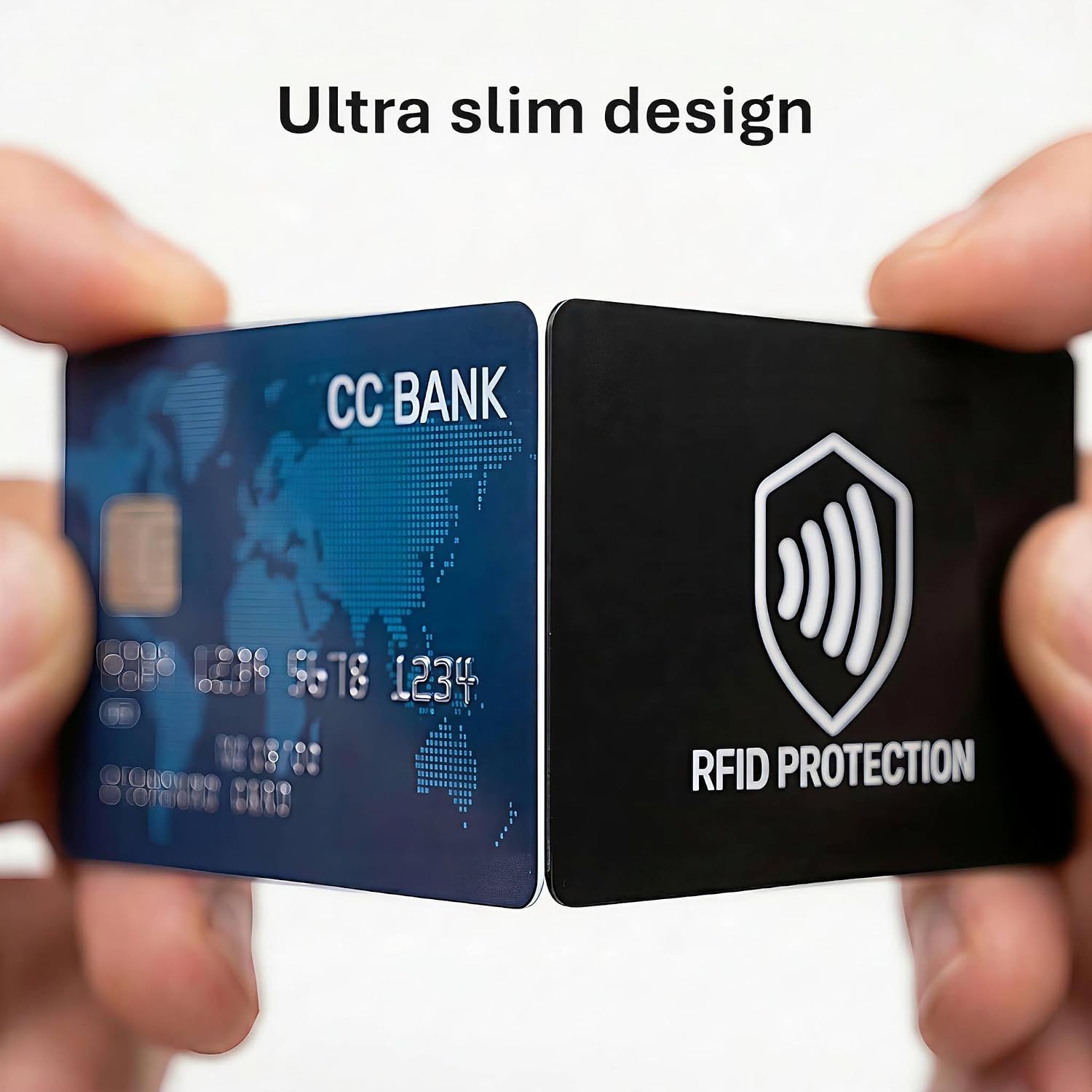 RFID Blocking Card, 2 Pack, NFC Credit Card Protector for Wallet | Protects Cards, ID & Passports from Electronic Theft, Contactless Travel Security Defender