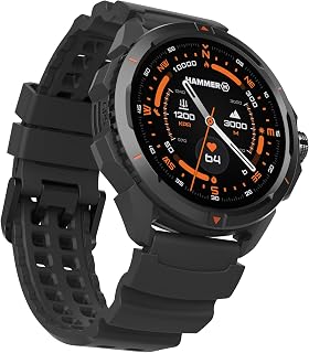 Hammer Watch 2 Smartwatch, AMOLED+ Gorilla-Glas-Bildschirm, GPS, 530 mAh, bis zu 13 Tage Betriebsdauer, Sportmodus, integrierte Taschenlampe, robust, für den Außeneinsatz geeignet
