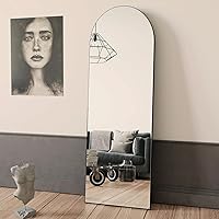 Vista 25 de BEAUTYPEAK Espejo de Pared Montado, Espejo de Baño Arqueado de 26 pulgadas x 38 pulgadas, Espejo de Tocador de Pared Dorado con Marco de Metal