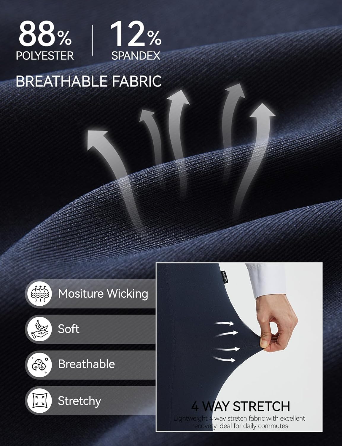 baleaf Womens Yoga Dress Pants Work with 4 Pockets Bootcut Business Leggings Stretch High Waisted Slacks Casual 30" - Image 4