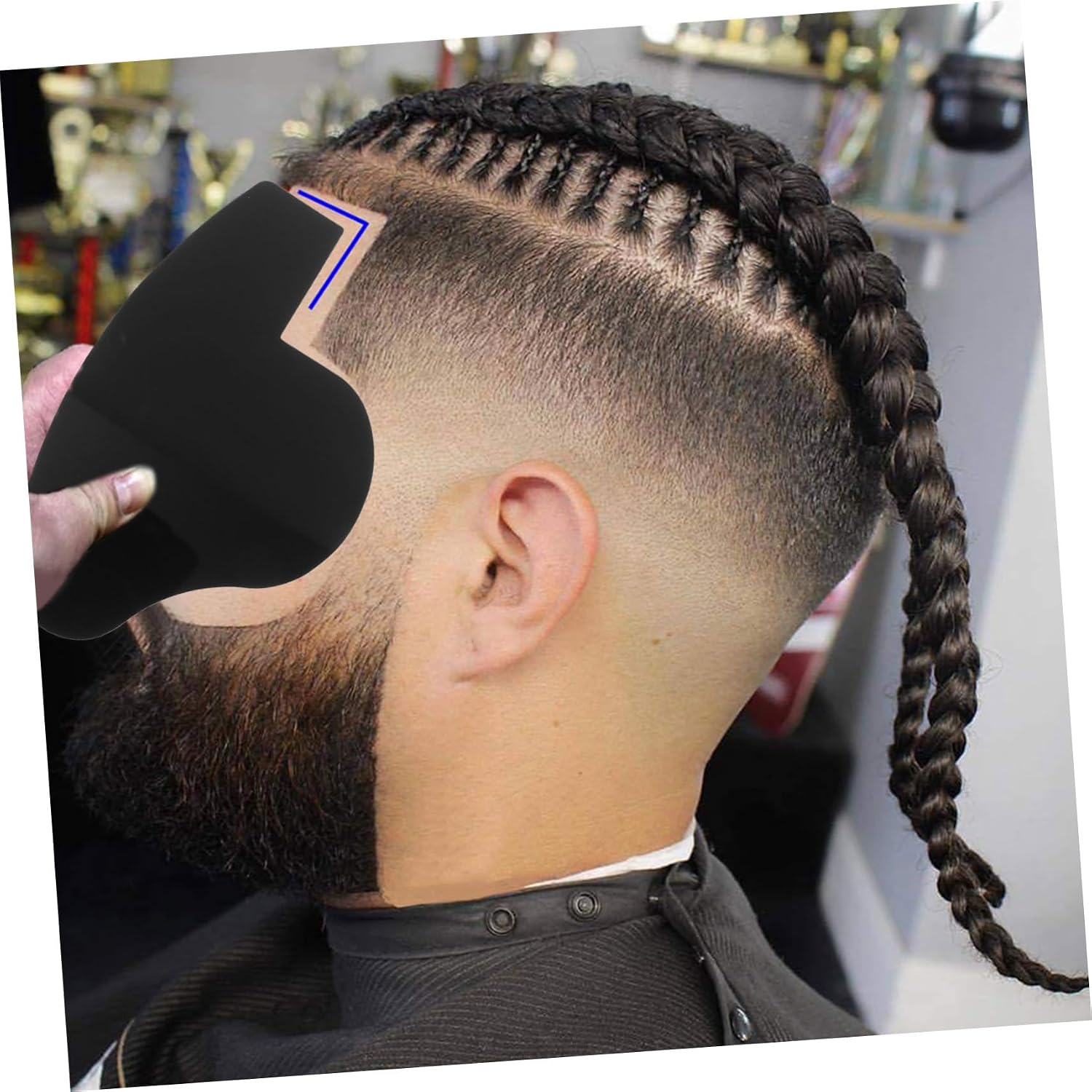 MERRYHAPY Beard Shaper Hairline Enhancing Card for Men 4pcs Beard Template Hairline Shaping Tool Plastic Material