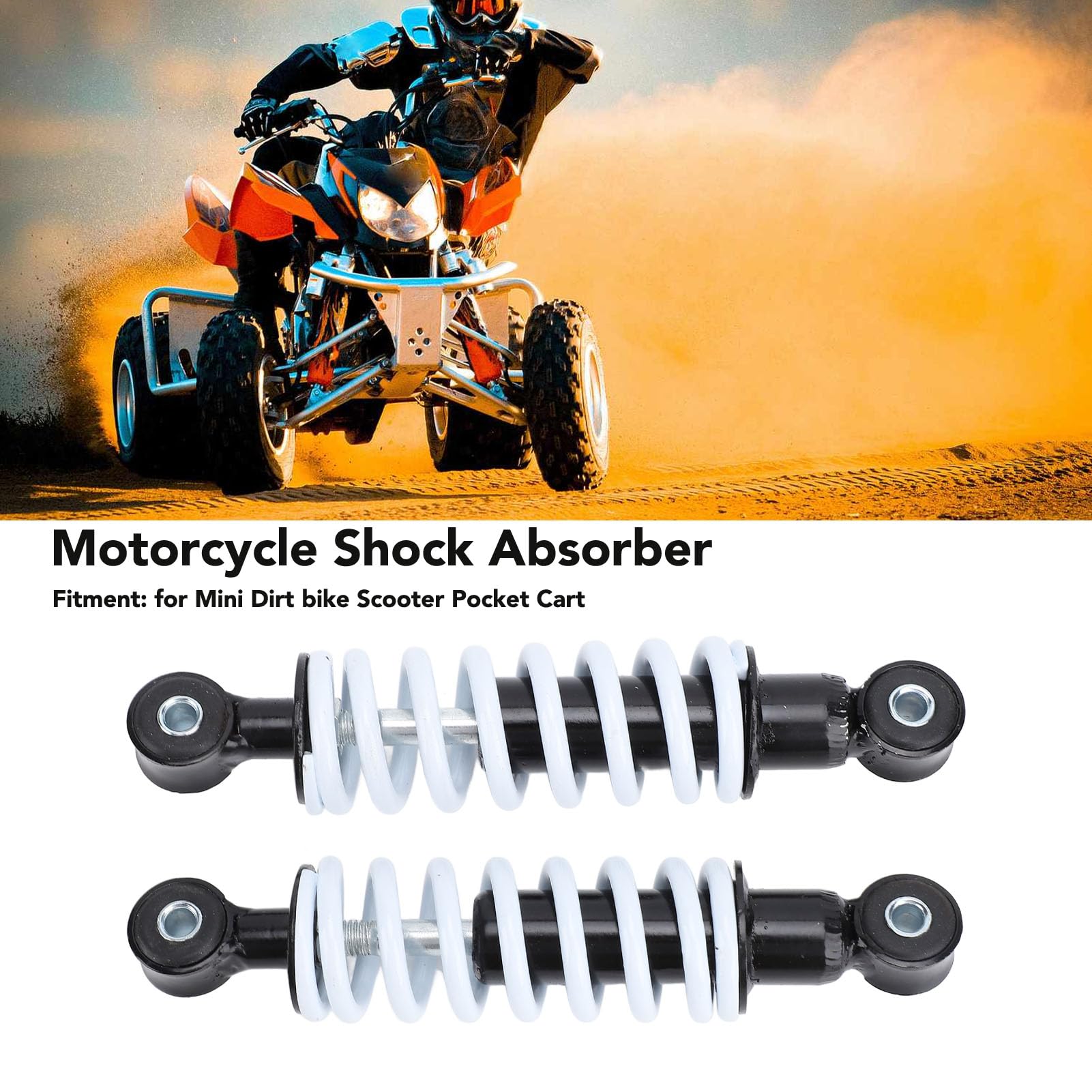 2 Stück 190mm Motorrad Stoßdämpfer mit einstellbarem Dämpfungssystem, 200LBS Tragkraft für Mini Dirt Bikes