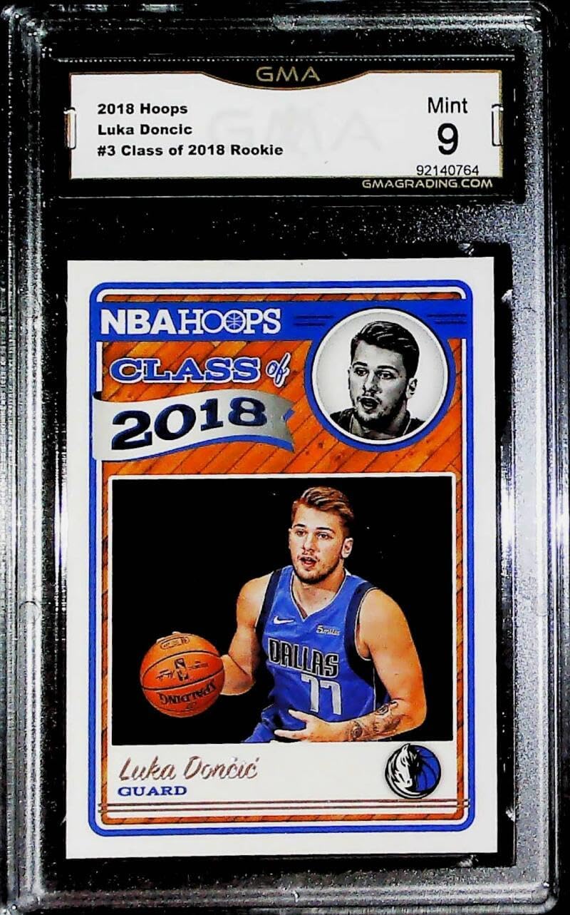 2018-19 NBA Hoops Class of 2018#3 Luka Doncic RC Rookie Dallas Mavericks Graded MINT GMA 9 Official Basketball Trading Card by Panini America (Serial Numbers May Vary)