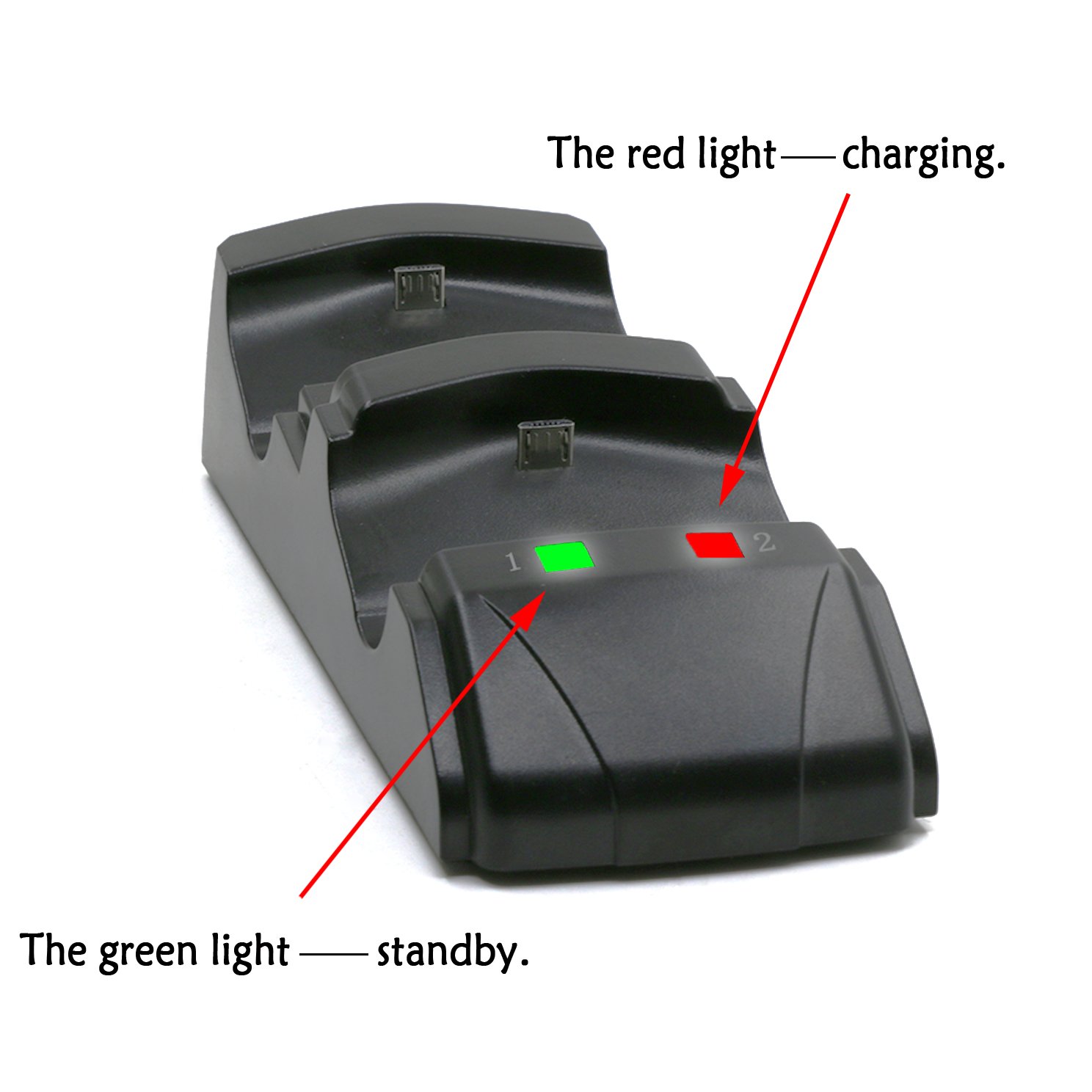 YOUSHARES Dual PS4 Controller Charger with Dual USB Charge Docking Station/Storage Vertical Stand for DualShock 4 Gamepad of SONY Playstation 4 Pro 4 Slim 4