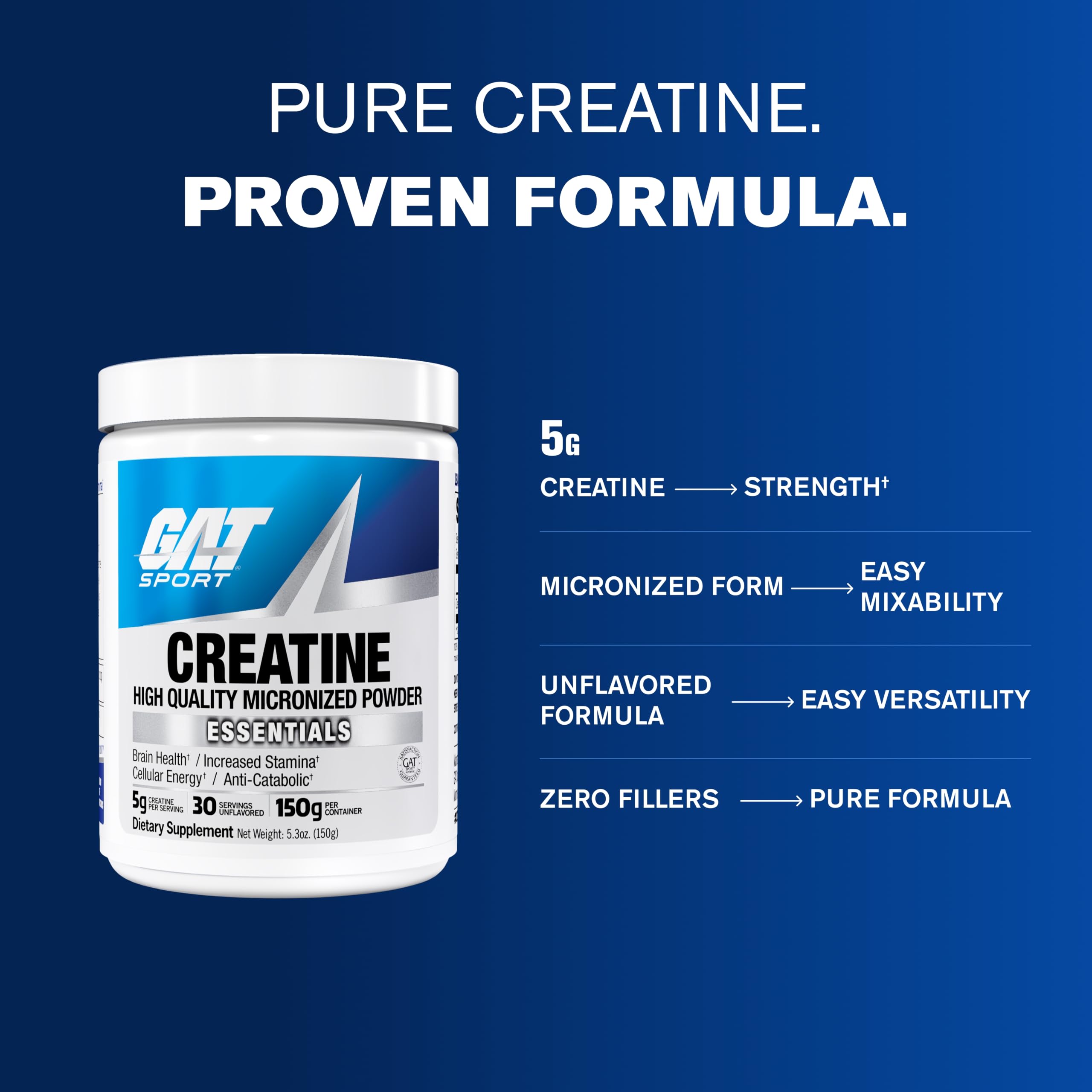 GAT SPORT CREATINE MONOHYDRATE, 5.3 oz (30 Servings) — Amazon image 6
