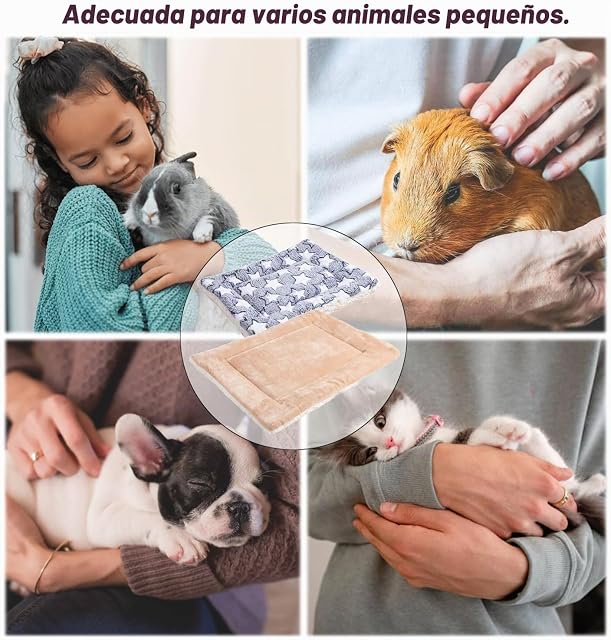 Foto 5 de 6 de 2 Piezas Cama de Felpa Animales pequeños, 30x20cm Alfombrilla para Mascotas para Conejo