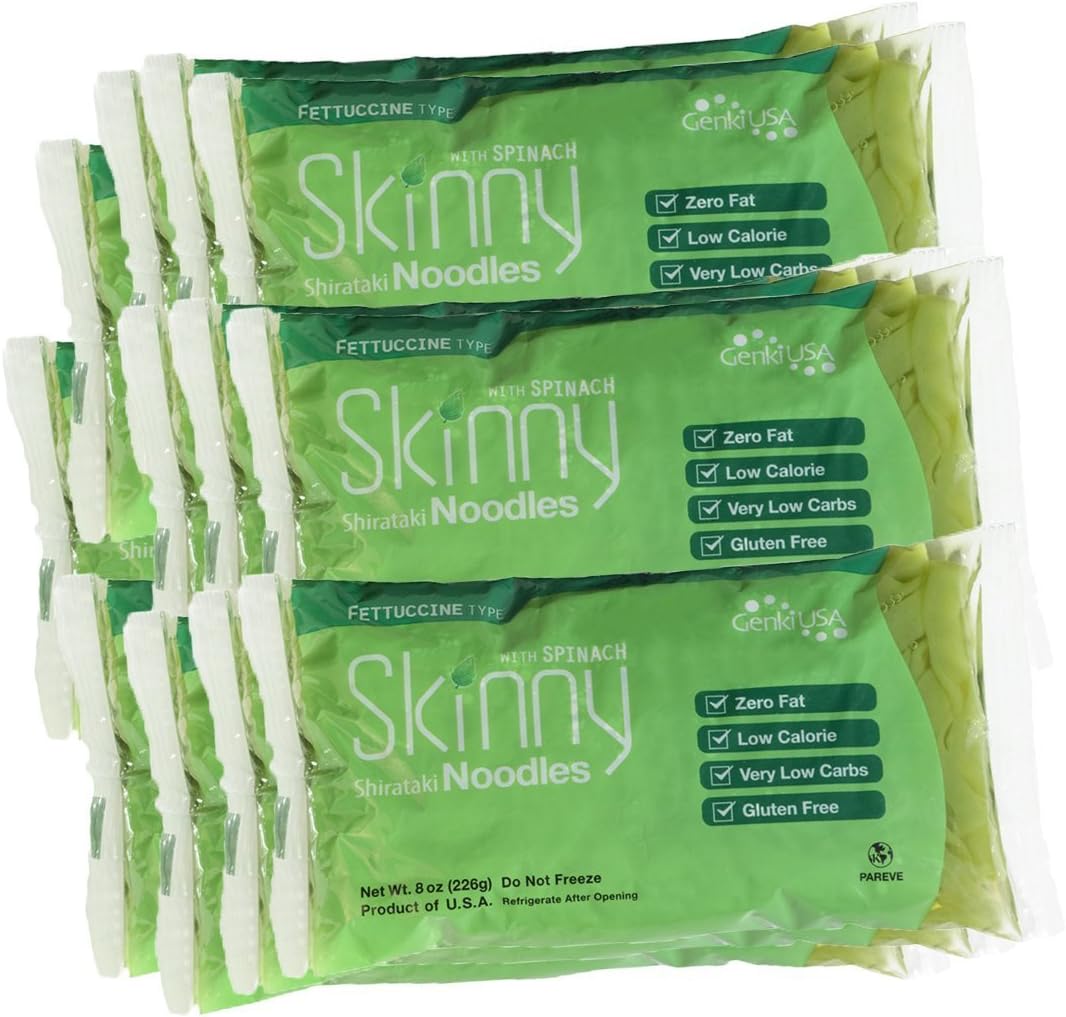 Skinny Noodles Shirataki Spinach Fettuccine, 8 Oz. (12-pack)