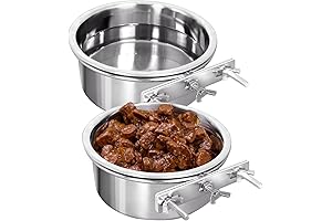 2 Pack Dog Crate Food Bowl - No Spill Hanging Cage Crate...