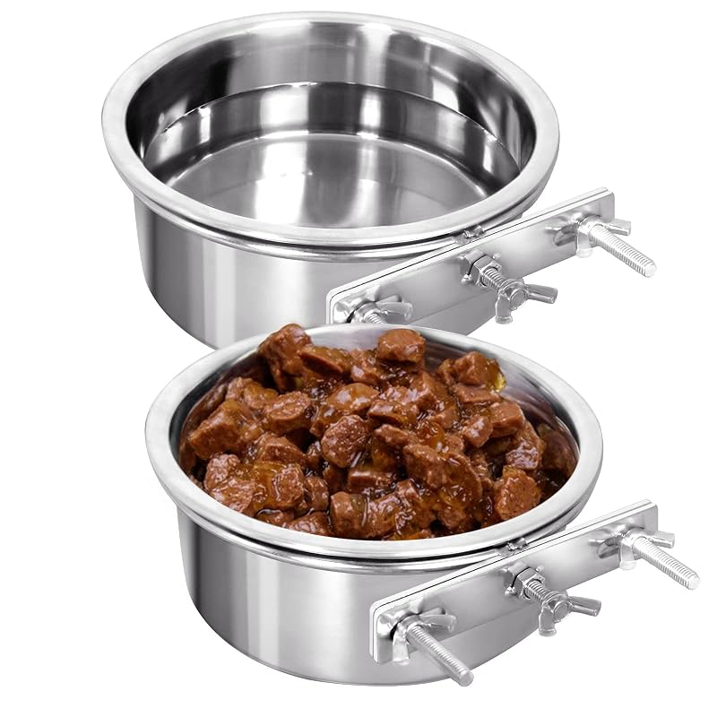 Pote Suspenso de Aço Inoxidável para Gatos e Pequenos Animais Harhana HDP0014, 2 Unidades de 480 mL