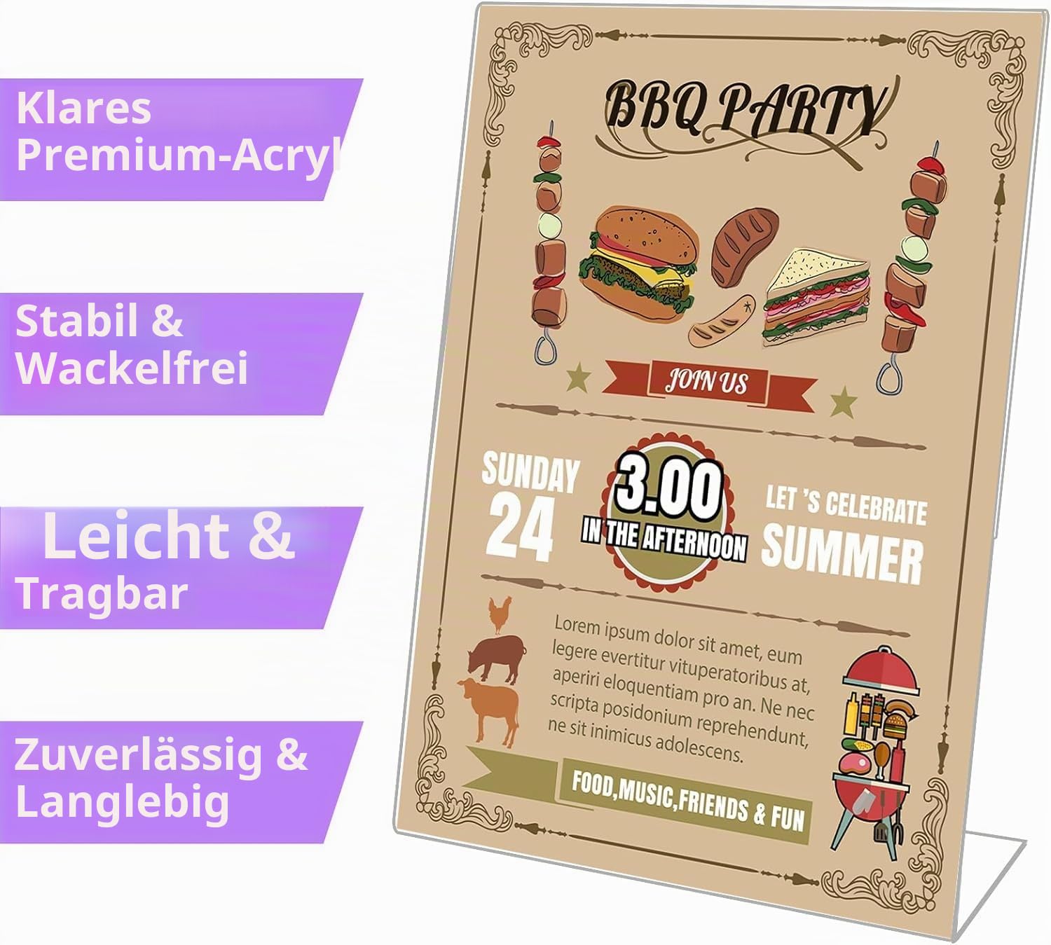 10 Stück A5 Acryl Tischaufsteller, Transparenter Aufsteller Kunststoff Menü Rack Display (A5-L 10Pack)