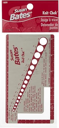 Susan Bates 14099 Knit-Chek for Knitting Needle, Pink, 3 by 5-1/2-Inch