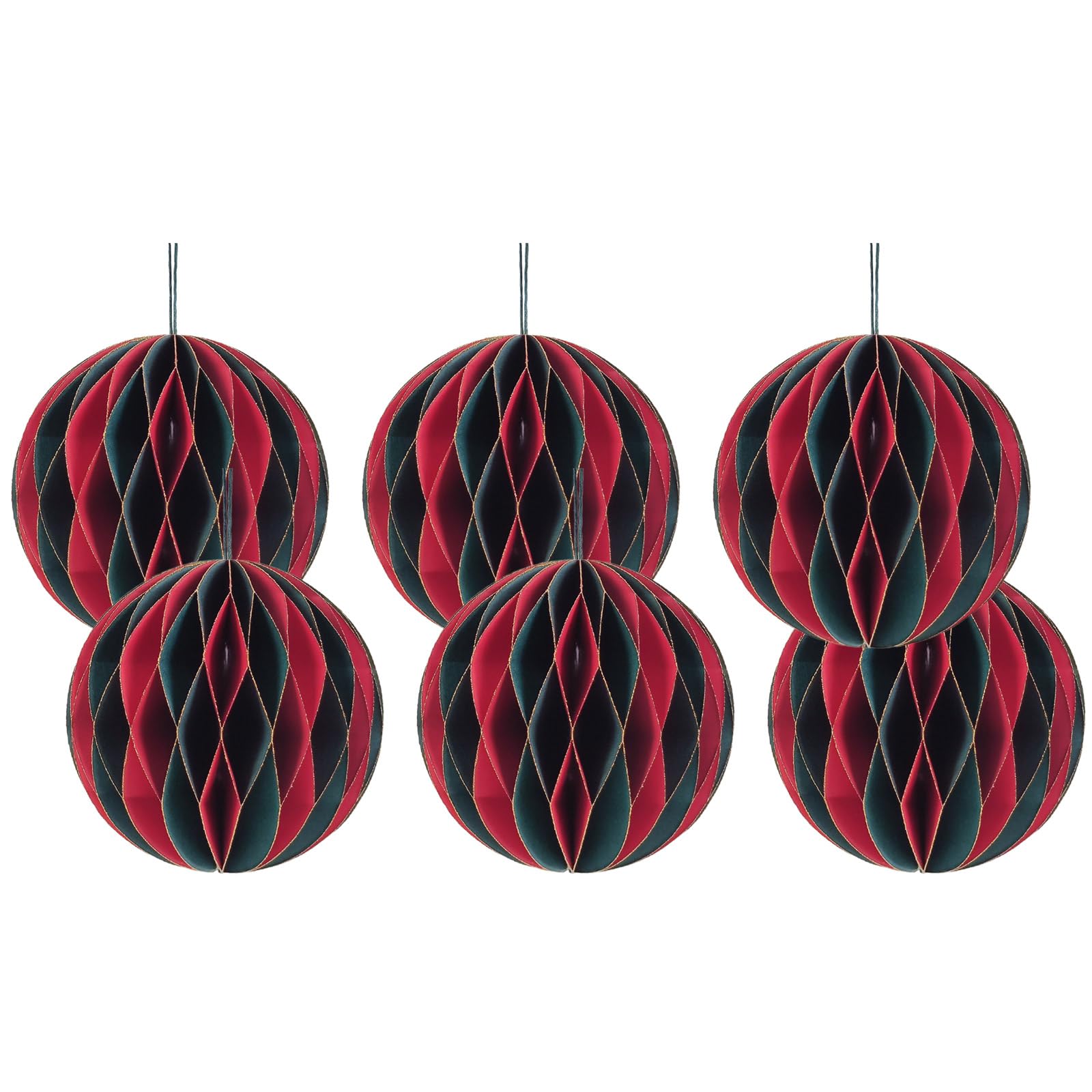 Elnwnnkc Red Green 6Pcs Round Paper Sphere Easy Assembly Ornament Indoor Outdoor Celebration Accessories Party Supplies Tree Accessories