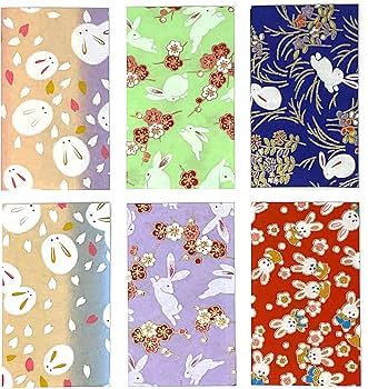 Amazon | 【Amazon.co.jp 限定】和紙かわ澄 友禅和紙 ぽち袋 うさぎ 柄