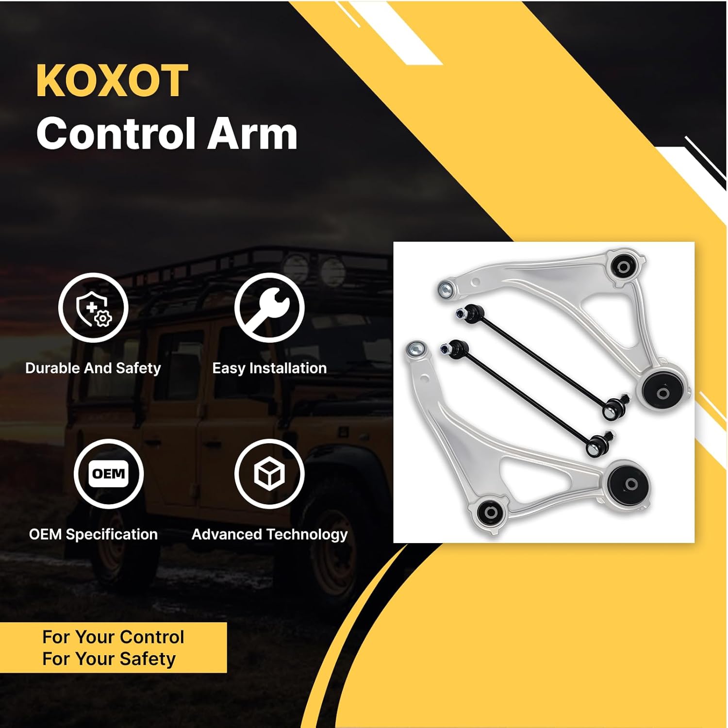 4Pc Front Lower Control Arm Sway Stabilizer Bar End Link Compatible With Nissan 2015 2016 2017 2018 Altima, Fit for Nissan 2016 2017 2018 2019 Maxima, K622838 K622839 K750094 K750095