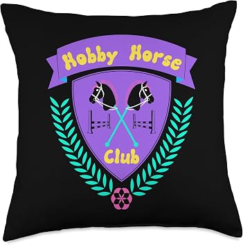 Hobby Horse Club with Horse for Hobby Horses Throw Pillow