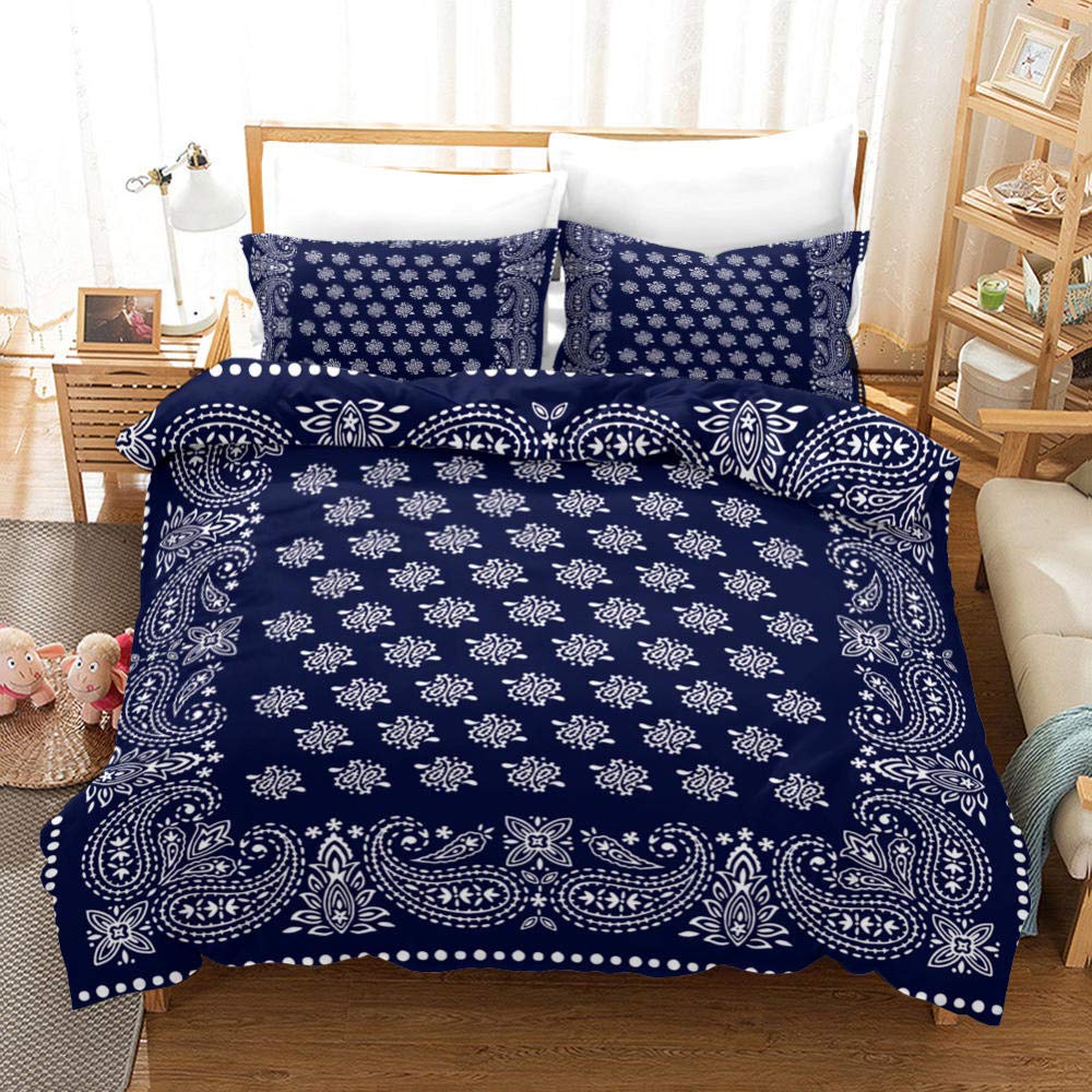 Housse de couette ethnique 3D super doux avec glissière intérieure