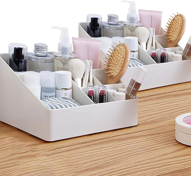 2 Packs Cosmetic Storage Organizers - Easily Organize Your Cosmetics, Jewelry and Hair Accessories. Looks Elegant Sitting on Your Vanity, Bathroom Counter or Dresser