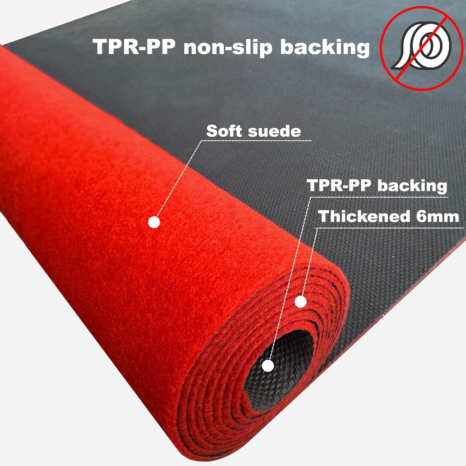 Extra Thick 3x10Ft Red Carpet Runner for Party, Non-Slip TPR Backing Aisle Runway Rug Felt for Indoor&Outdoor,Occasions,Graduation,Birthdays & Special Events Decorations,Long Term use - Image 3