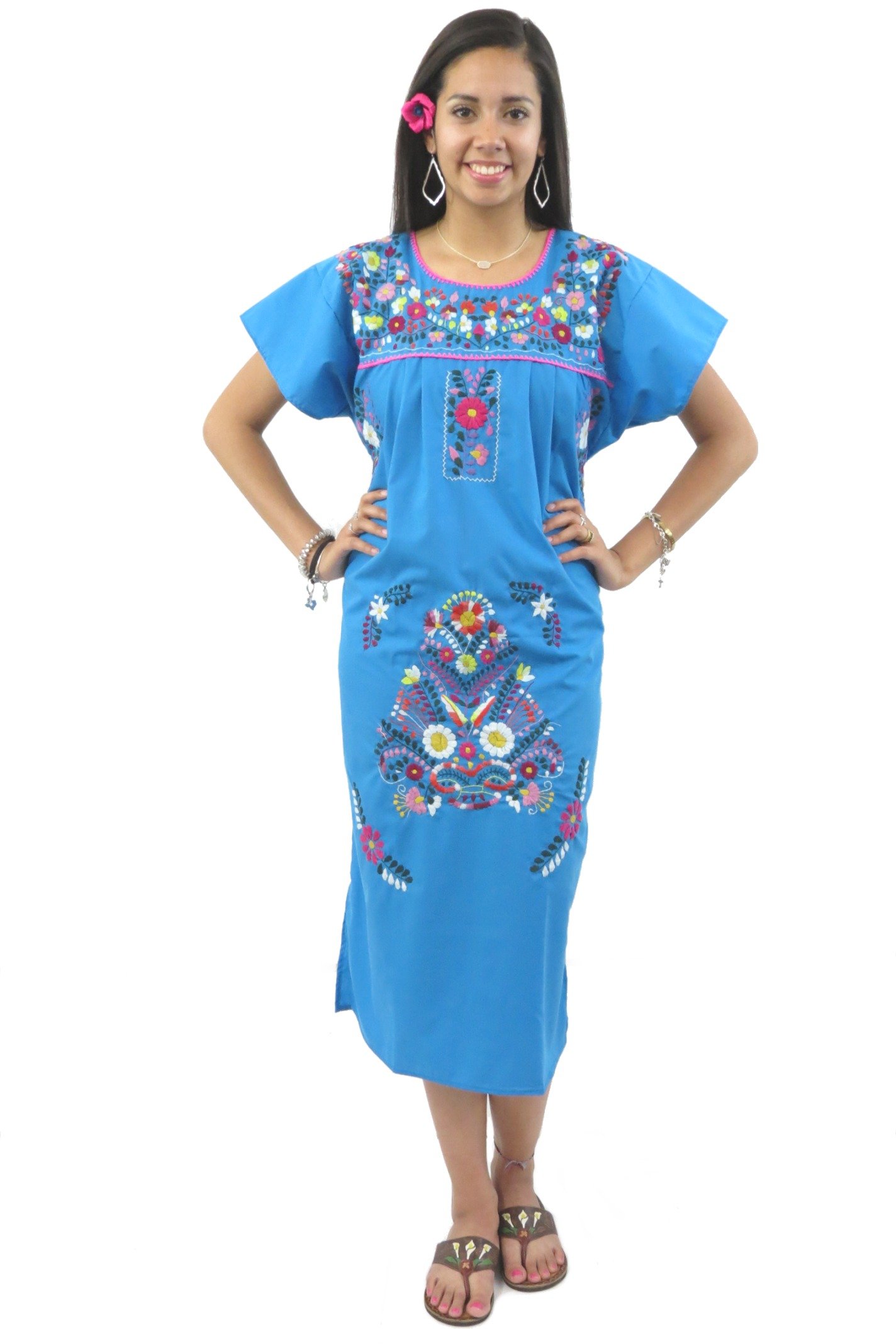 green emerald velvet dress Navy Blue Puebla Dress  Mi Tia