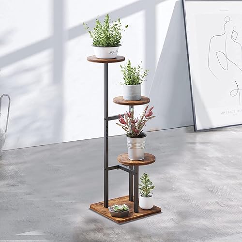 Miniatura 2 de FFPOPU Soporte para plantas de interior, soportes escalonados para plantas de interior, múltiples soportes de metal alto para plantas de interior,