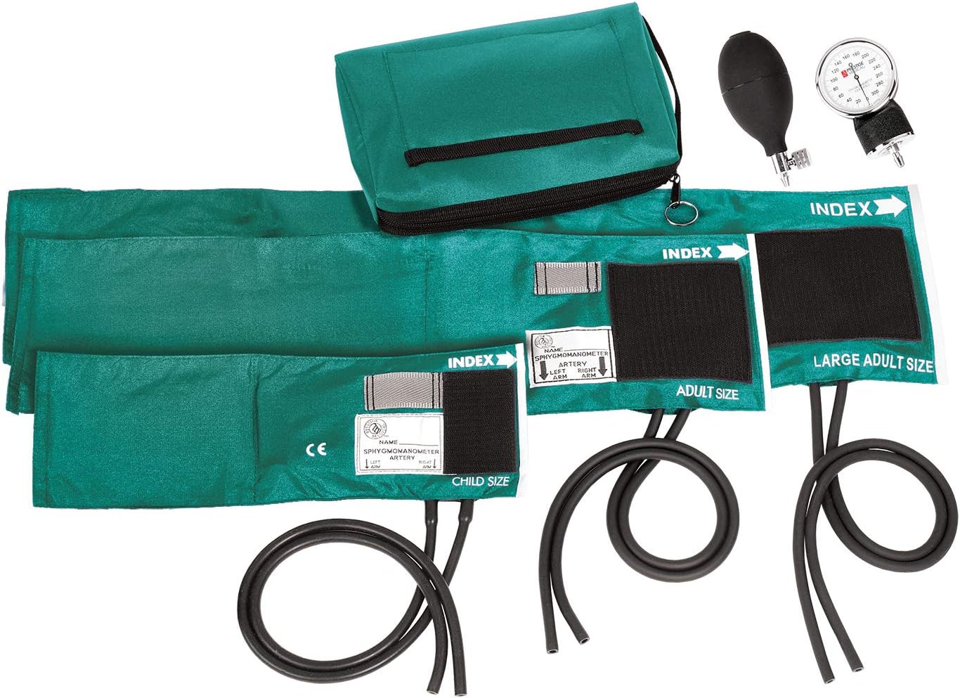 Prestige Medical 3-in-1 Aneroid Sphygmomanometer, Teal Green (Model: 882-COM-TEA)