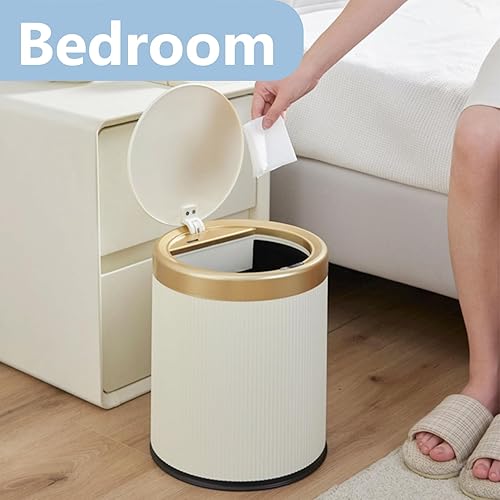 Miniatura 5 de Paquete de 2 cubos de basura automáticos para baño, con sensor de movimiento sin contacto con tapa, cubo de basura inteligente a prueba de perros,