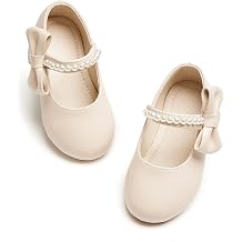 PHIRAMIN Toddler Flower Girl Glitter Dress Shoes Little Girl Ballet Flats Bow Wedding Party