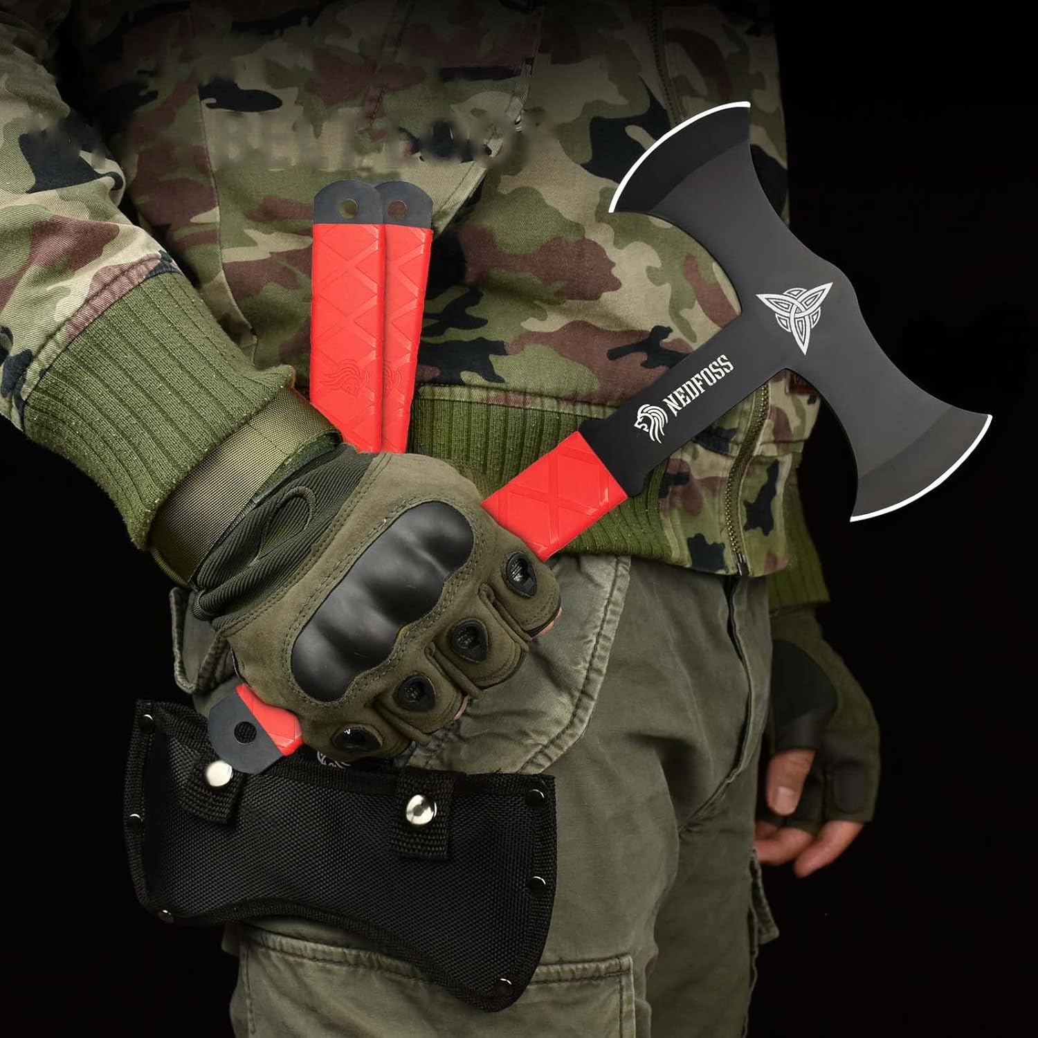 NedFoss Throwing Hatchet, Full Tang Throwing Axes and Tomahawks with Sheath, Viking Axe Throwing Game for Recreation and Competition : Sports & Outdoors