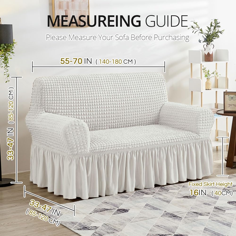 Amazon.com: NICEEC Loveseat Slipcover Ivory Loveseat Cover 1 Piece