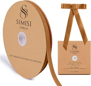 Copper Velvet Ribbon 3/8 25 Yards for Christmas Tree, Gift Wrapping, Flower Bouquet, Wreath Decorations, Bow Making