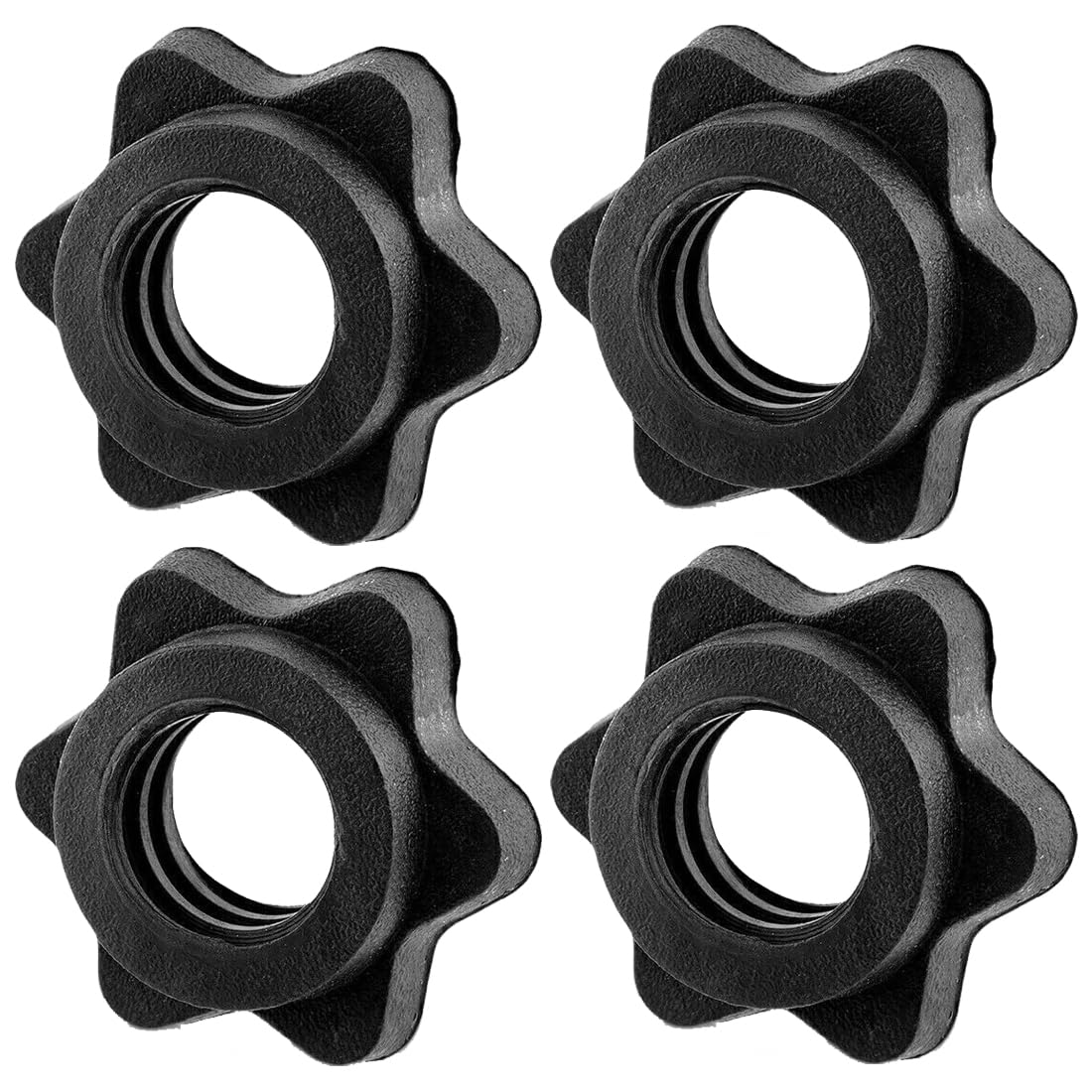 FiTspi 4Pcs Barbell Bar Hexagon Nuts, Dumbbell Bar Clips, Anti-Slip Spin-Lock Collar Screw, Hex Nut Screw Clamps for Dumbell Weight Lifting Training