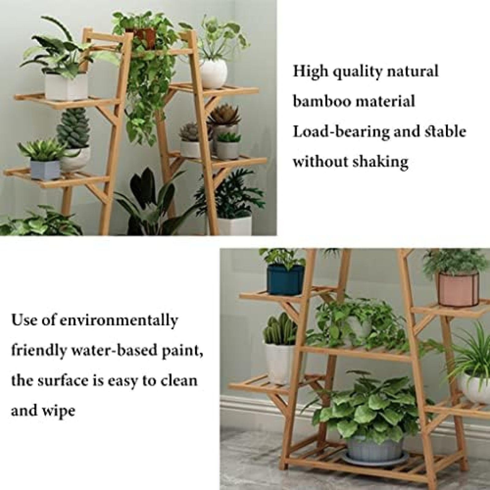 Extra hoge plantenstandaard, bamboe bloempot decor display staat rek voor binnen woonkamer, terras, balkon, 7 laag Extra hoge plantenstandaard, bamboe bloempot decor display staat rek voor binnen woonkamer, terras, balkon, 7 laag