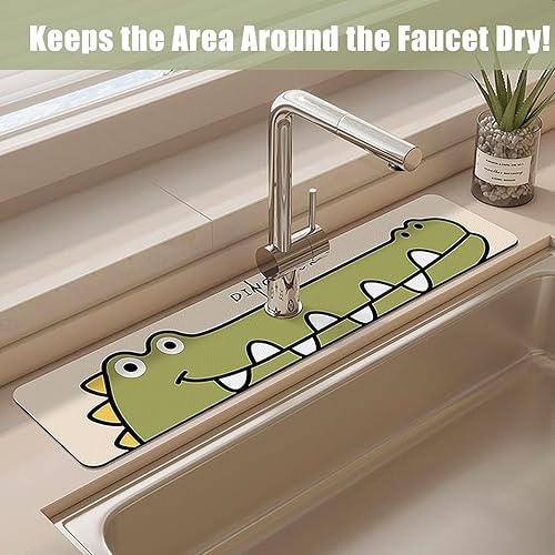 Miniatura 2 de Tapete de grifo para fregadero de cocina, 24 pulgadas de largo para fregadero de cocina, protector contra salpicaduras detrás del grifo, tapete