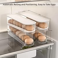 Vista 6 de Auto Rolling Egg Dispenser for Refrigerator, Space-Saving Fridge Egg Organizers and Storage with Lid, Egg Tray for Countertop, Kitchen & Outdoor Use