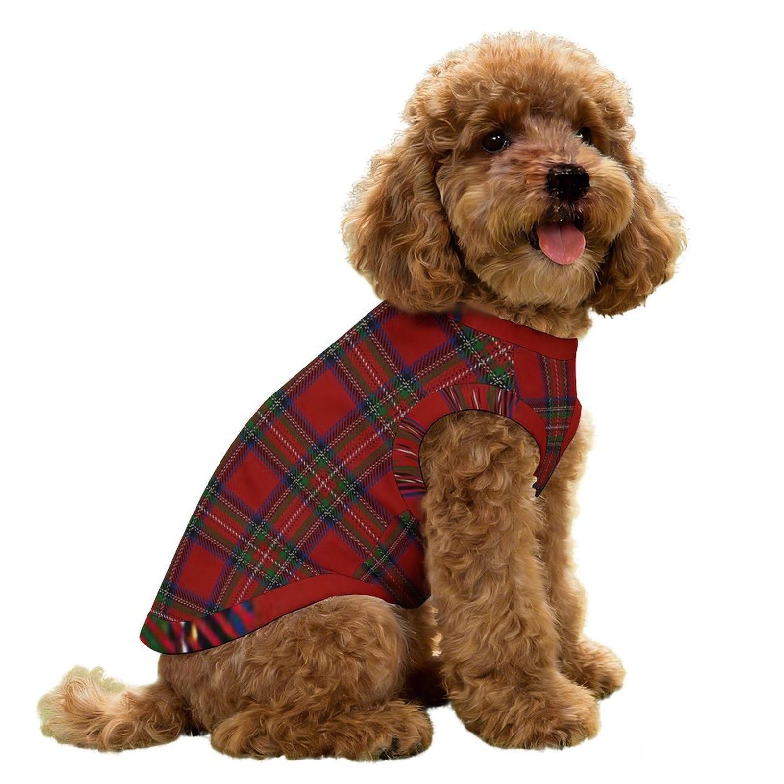 FANSU Dog Cooling Vest Ice Silk Pet Summer T-Shirt Plaid Breathable Anti-Shedding Indoor Puppy Clothes Lightweight Heat Relief Cat Apparel for Outdoor Walking (red,XL)