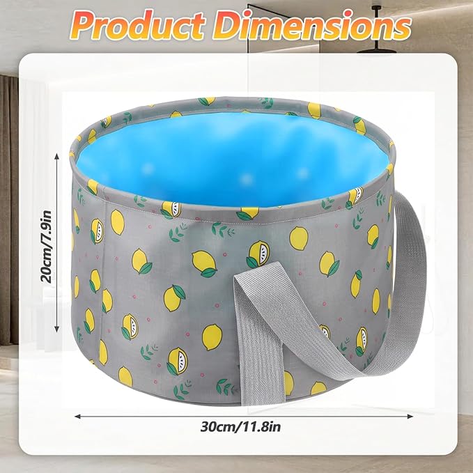 Cubo Plegable para Remojar Pies, Tina Portátil Gris miniatura 3