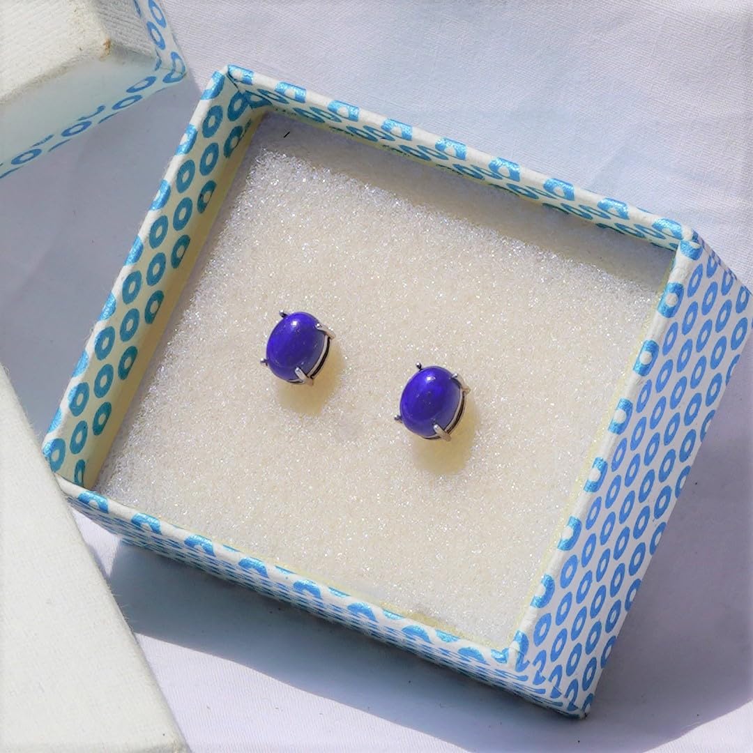 naturales múlti Piedras preciosas 7x9 mm Ovalado Plata de ley 925 Diseñador de moda Tachonar Aretes para mujeres Hombres Pendientes de botón hechos a mano Joyería de fiesta