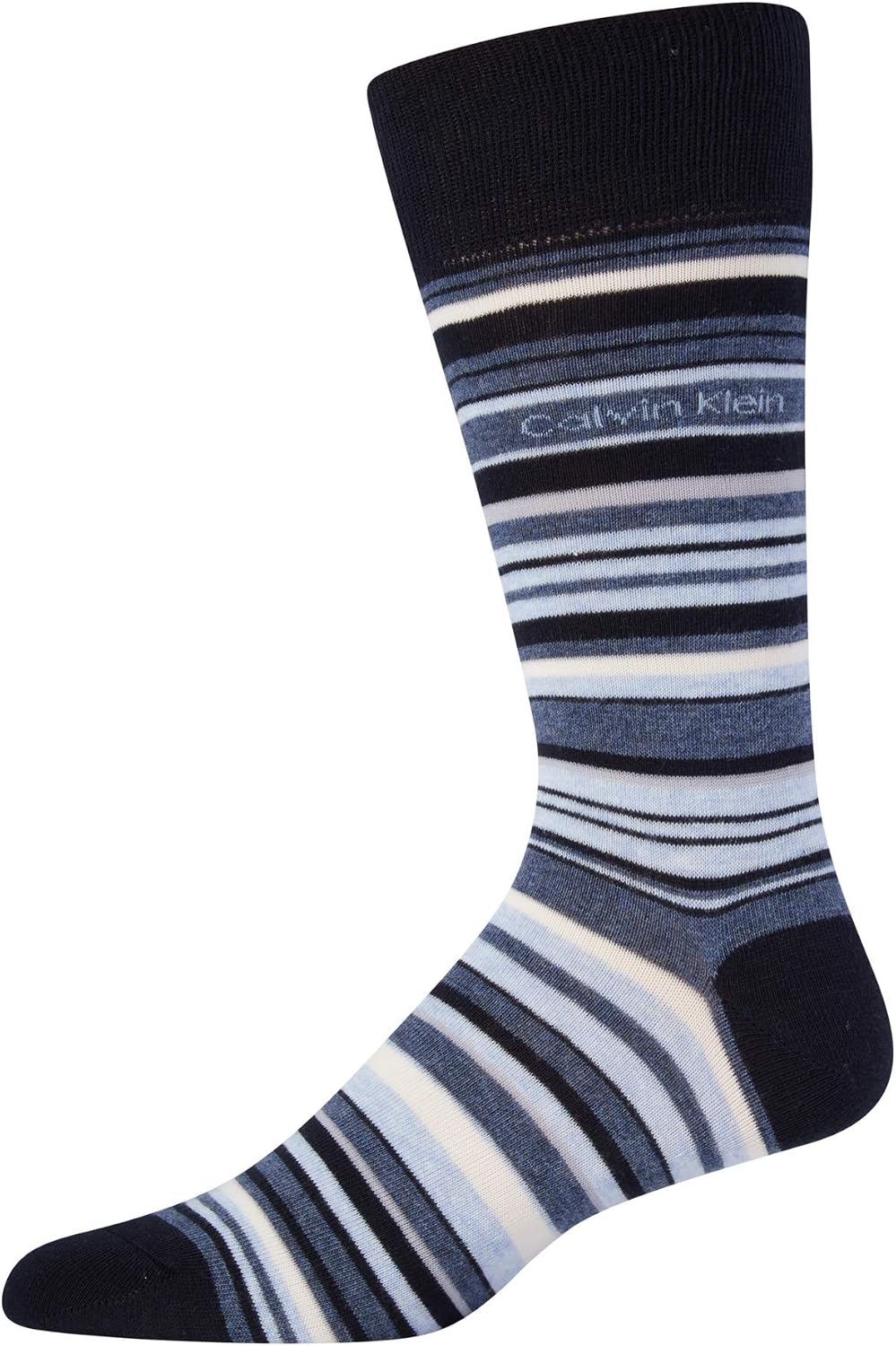 Calvin Klein mens 3 Pack Multi Stripe Solid Assorted Dress Crew Socks