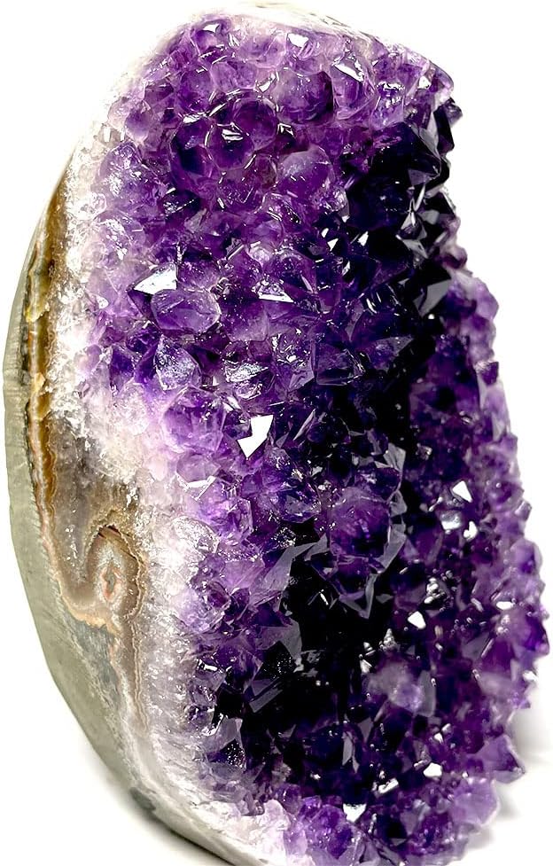 2.64 lb Natural Deep Purple Uruguay Quartz Amethyst Cave Geode Large and Small Crystal Specimen Healing Reiki Home Decoration (1.1-1.32lb)