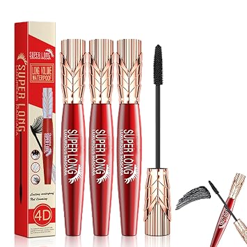 Super Long 4d Mascara,Mascara De Pestanas Super Long Luxurious 3PC