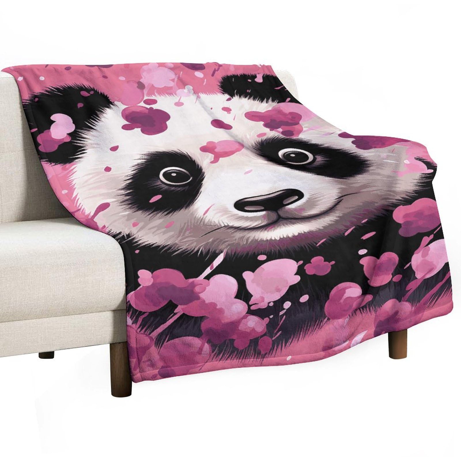 Couverture flanelle légère panda pour vos sorties camping et pique-nique