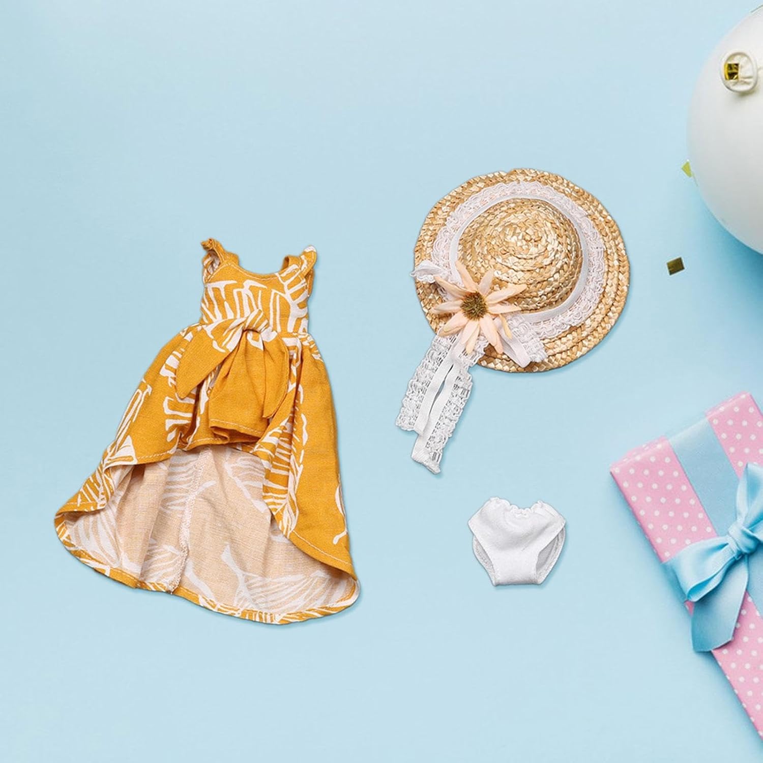 kowaku 3Pcs 1:6 Dress and Hat Underpants, Handmade Doll Clothes for 30cm Doll Model Dress Up