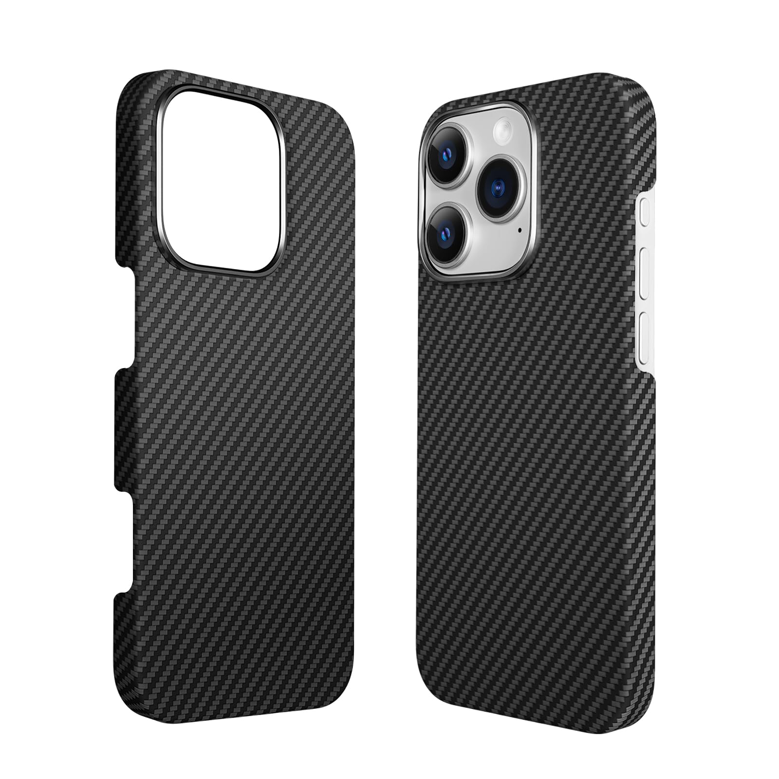 Ghyivktc Real Aramid Fiber Case for iPhone 16 Pro [6.3 inch] Compatible with MagSafe,1500D Aramid Weave,Thin & Light with a Caseless Feel,Carbon Fiber