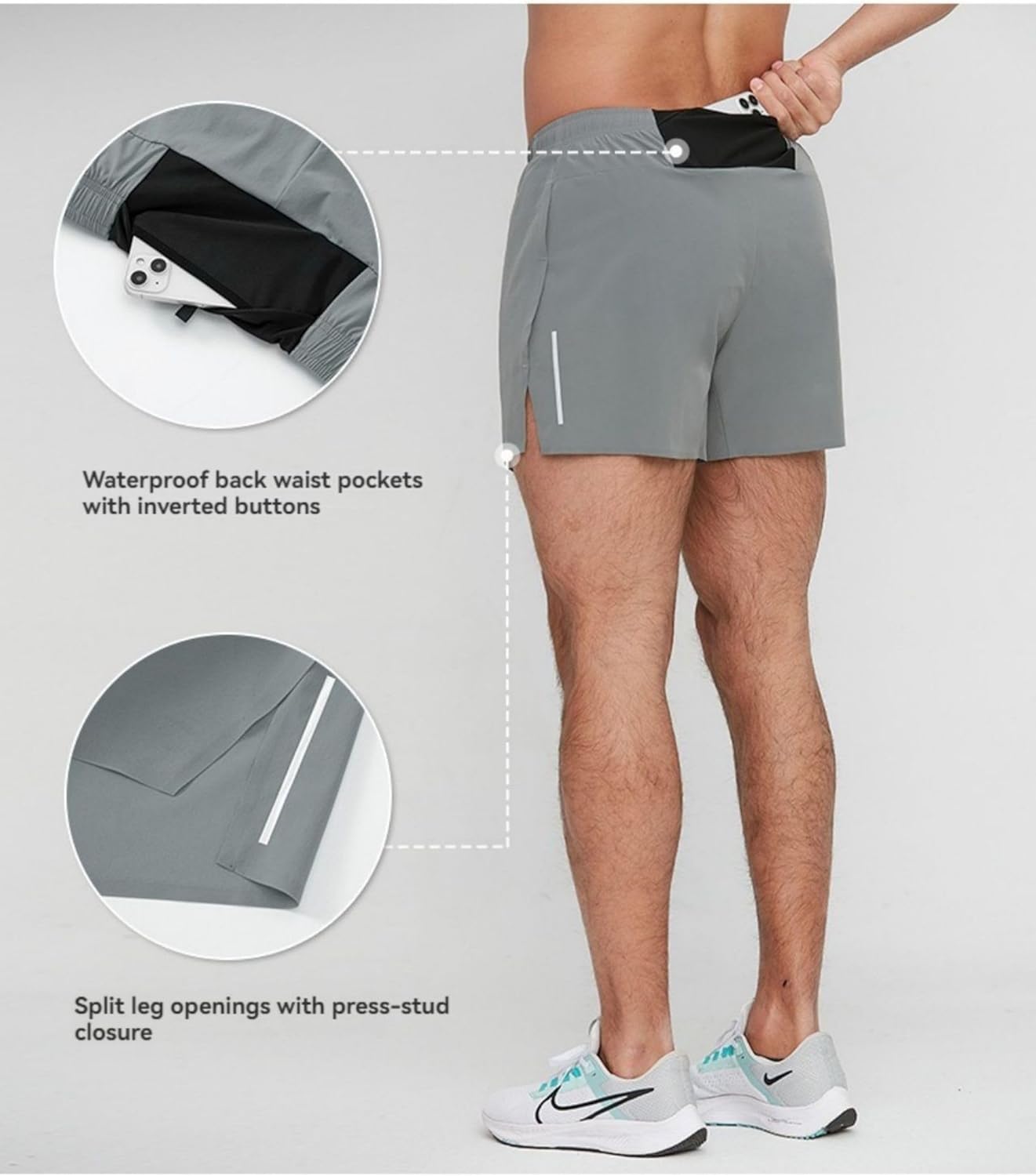 Men's Active Sports Shorts for Running and Marathon with Inner Brief, Quick-Dry and Breathable
