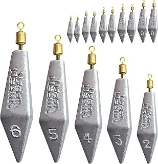 Fishing Weight Sinkers Kit, Triangle Bullet Lead Sinkers for Bass Catfish, Assorted Sizes 0.3oz-3oz, Lead Fishing Weights for Outdoor Fishing