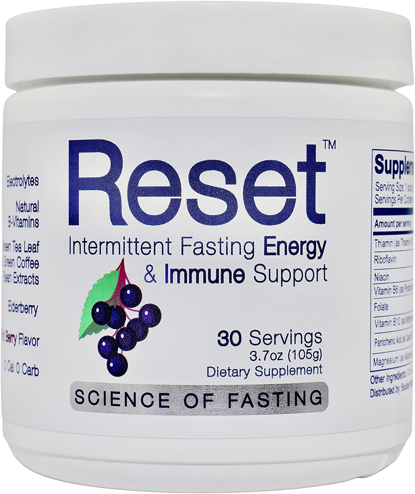 ResetOptimized Fasting Energy, 5 High Grade Electrolytes, Himalayan Pink Salt, 7 B-Complex Vitamins, 72 Trace Minerals, Green Tea Leaf Extract, Green Coffee Bean Extract, Immune Support, Pro Keto